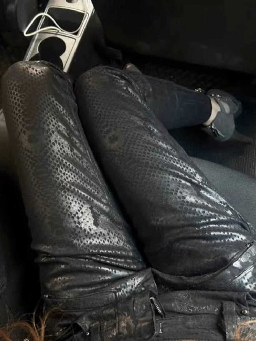Rock & Republic Python Wax Shiny Skinny Jeans